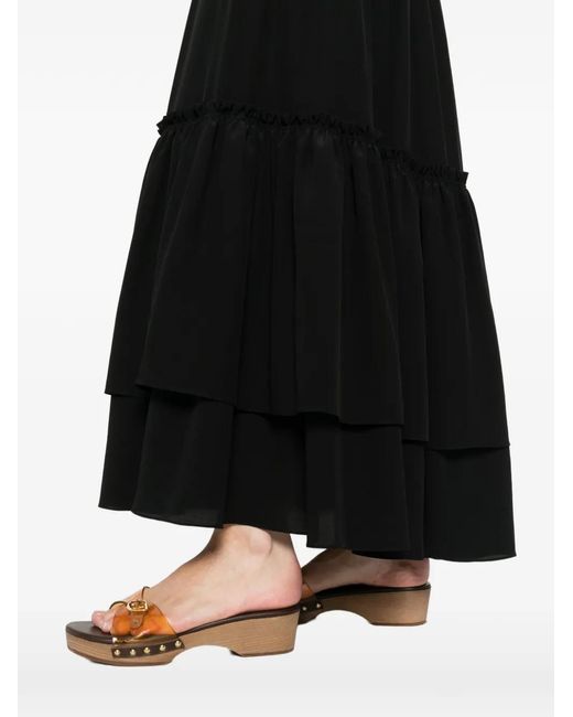 Chloé Black Tiered Ruffled Maxi Skirt