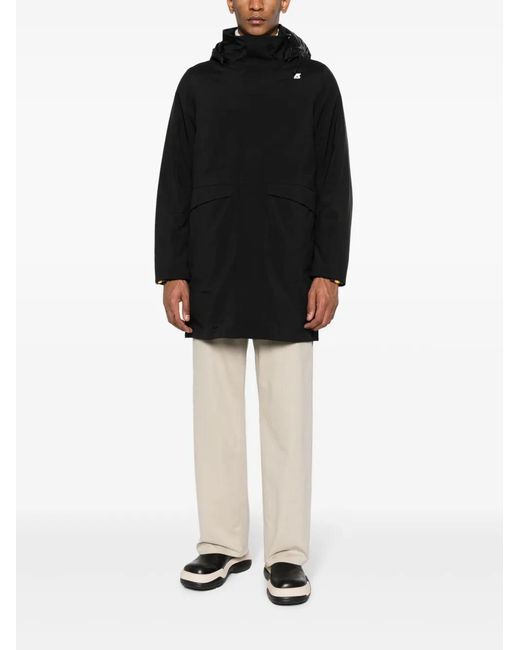 K-Way Black Thomal Logo-Embossed Padded Jacket for men