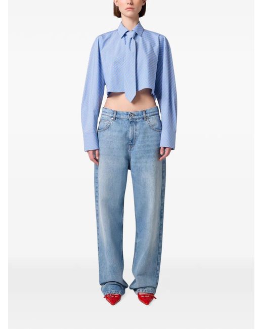 MSGM Blue Straight-Leg Jeans