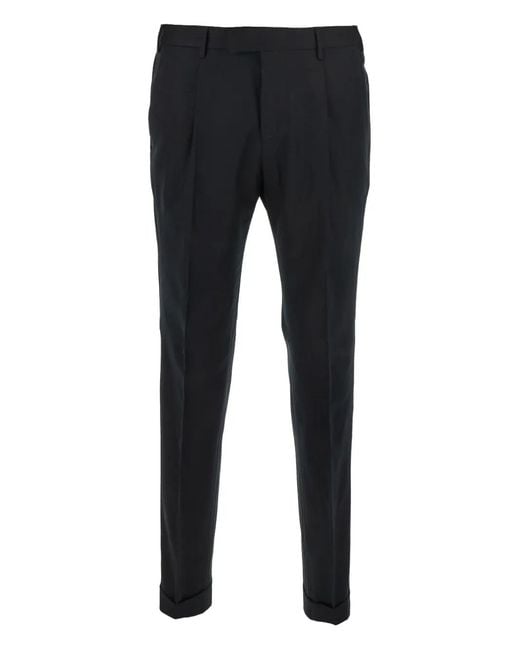 PT Torino Blue Pleated Trousers for men