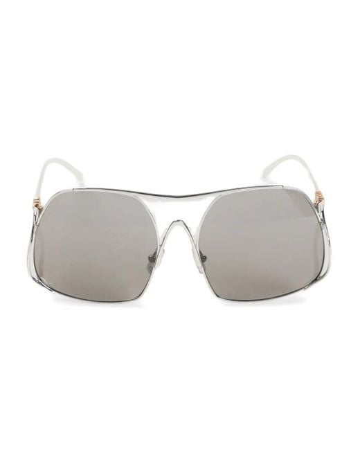 Miu Miu Gray Logo-Lettering Sunglasses