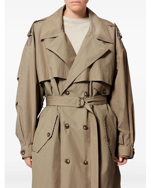 Isabel Marant Natural Chilma Striped-Pattern Coat