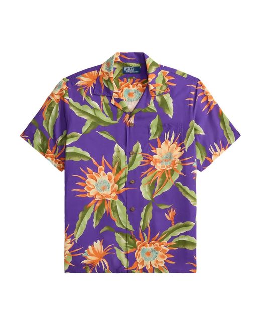 Polo Ralph Lauren White Floral-Print Pocket Camp Shirt for men