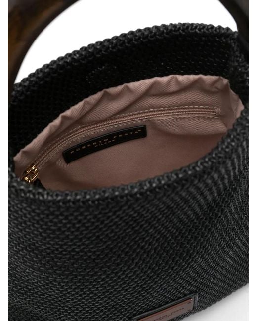 Roberto Festa Black Logo-Patch Tote Bag