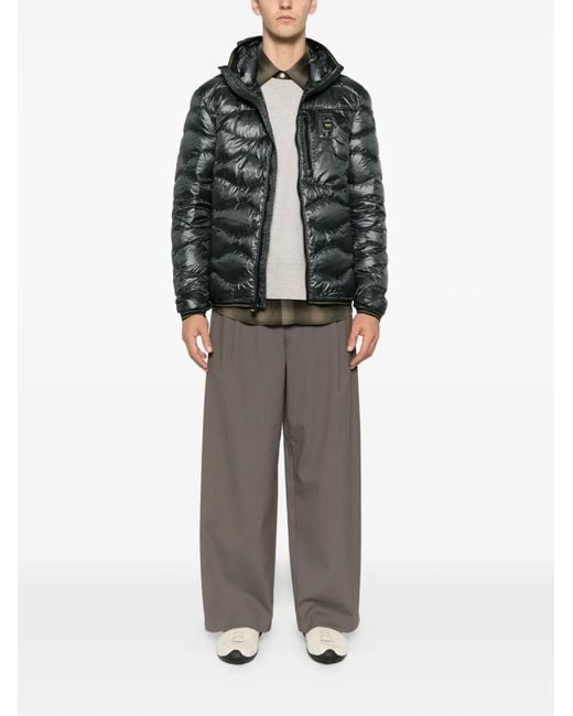 Blauer Gray Hooded Quilted Jacket for men