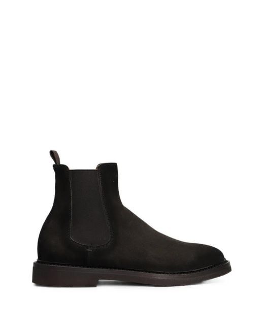Officine Creative Black Hopkins Flexi 204 Suede Chelsea Boots for men