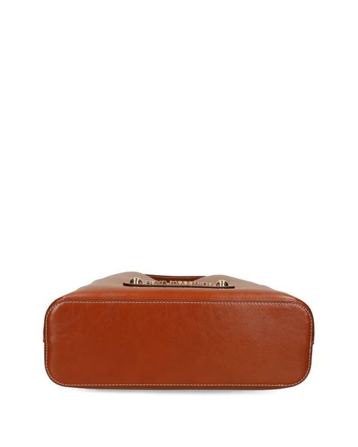 Love Moschino Brown Logo-Appliqué Tote Bag
