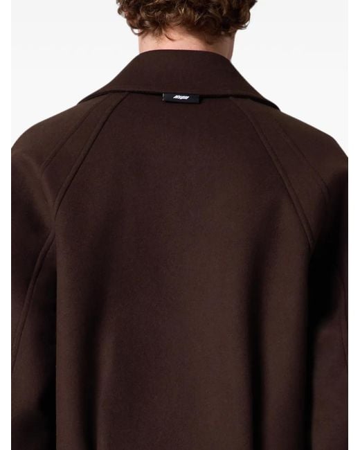 MSGM Brown Raglan-Sleeve Button-Up Jacket for men