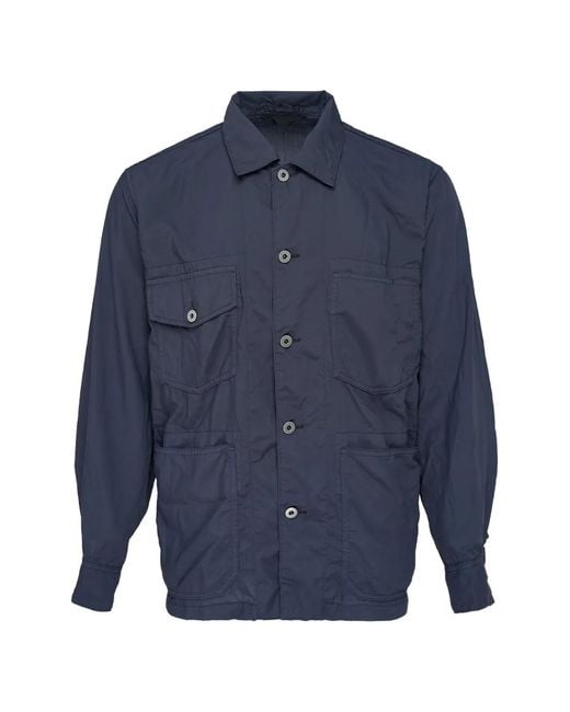 Comme des Garçons Blue Multi-Pocket Long-Sleeve Overshirt for men