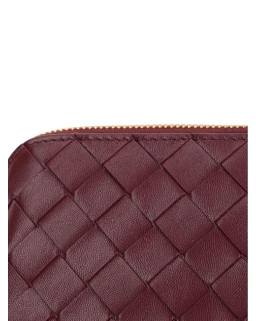 Bottega Veneta Purple Beauty Pouch Intrecciato Leather Make-up Bag