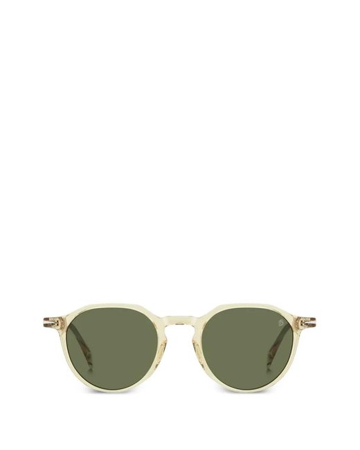 David Beckham Green Lunettes De Soleil À Monture Ronde for men