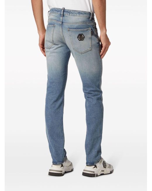 Philipp Plein Blue Straight-cut Jeans for men