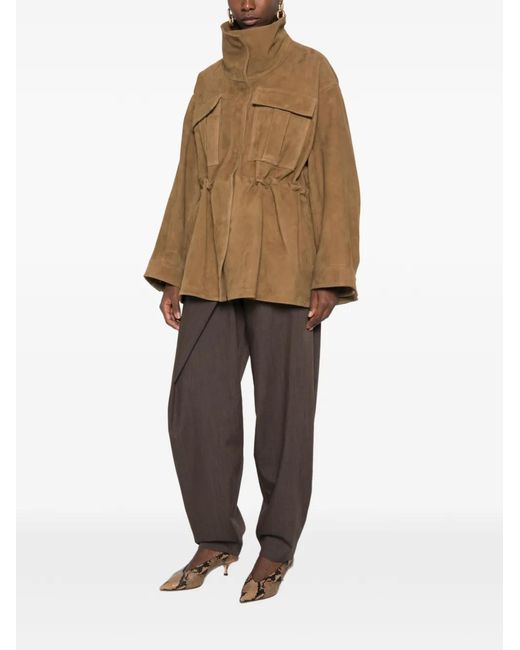 Rohe Natural Drawstring-Waist Suede Jacket