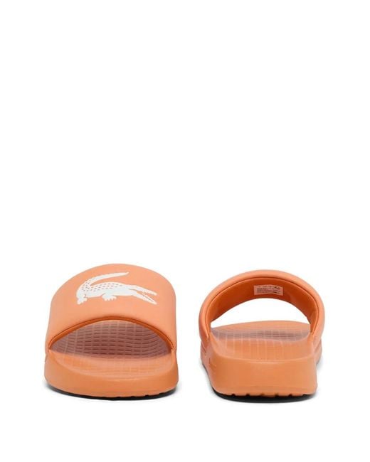 Lacoste Pink Serve Crocodile-Embossed Slides for men