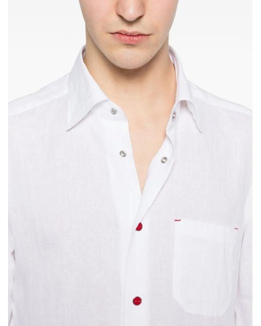 Kiton White Chemise Boutonnée for men