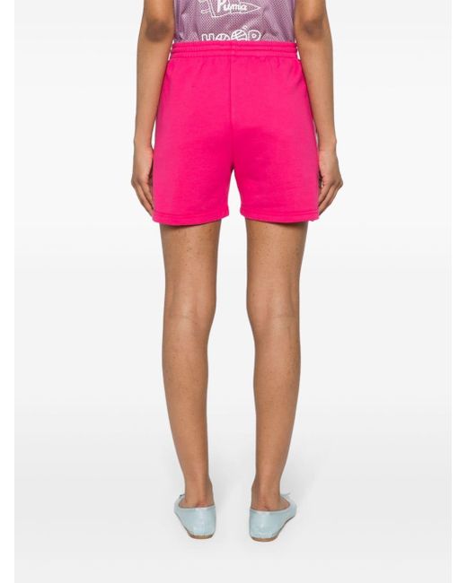 P.A.R.O.S.H. Pink Gestreifte Jersey-Shorts