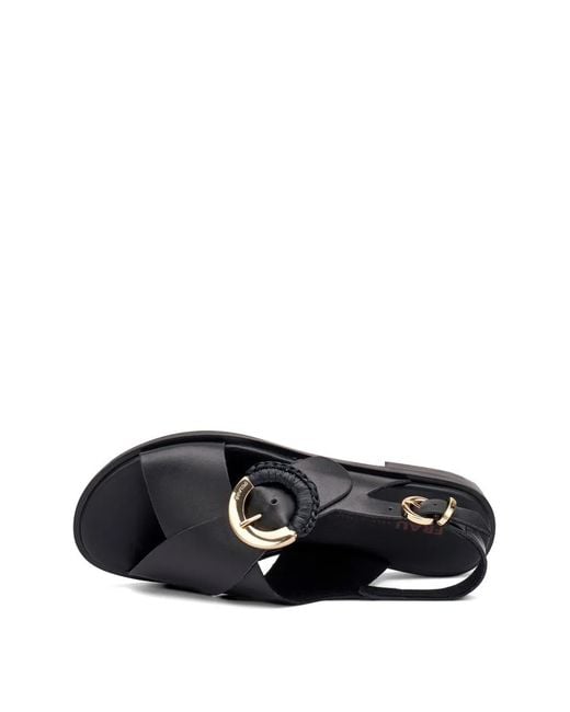 Frau White Sandales En Cuir À Boucle En Raphia