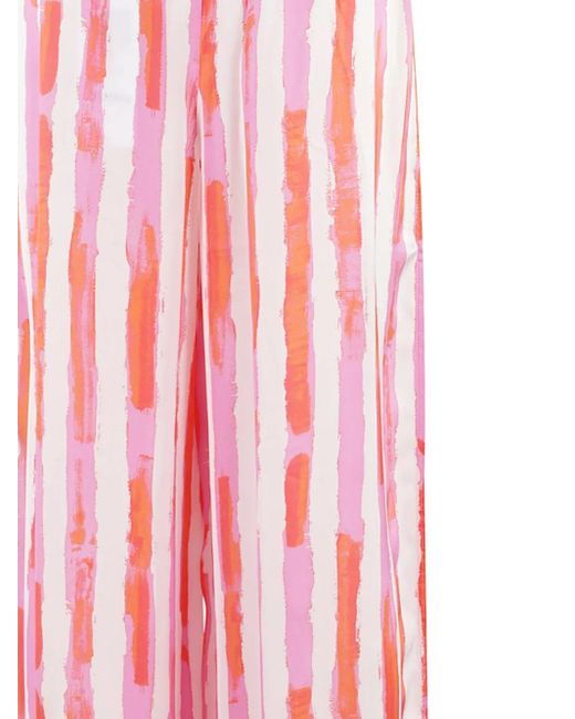 Pantaloni A Righe Con Coulisse di Essentiel Antwerp in Pink