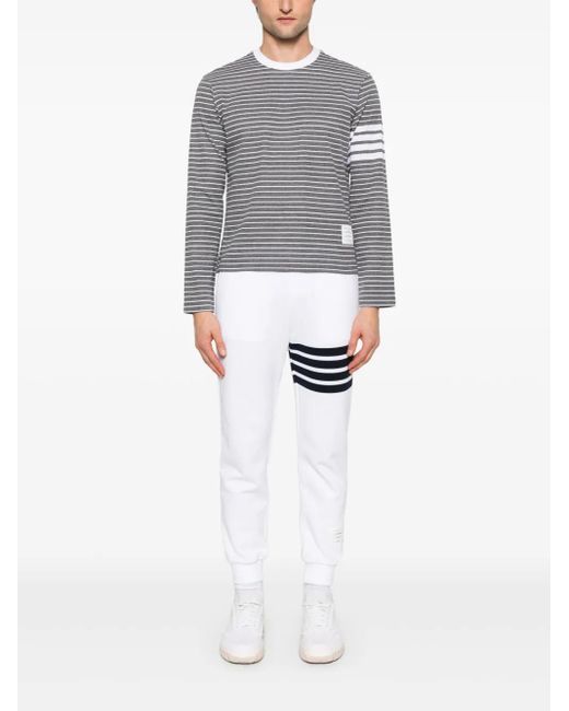 Thom Browne Gray 4-Bar Stripe Long-Sleeve T-Shirt for men