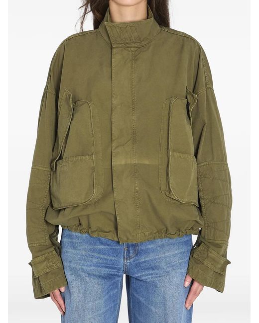 Chaqueta con bolsillo con solapa y cordones The Attico de color Green