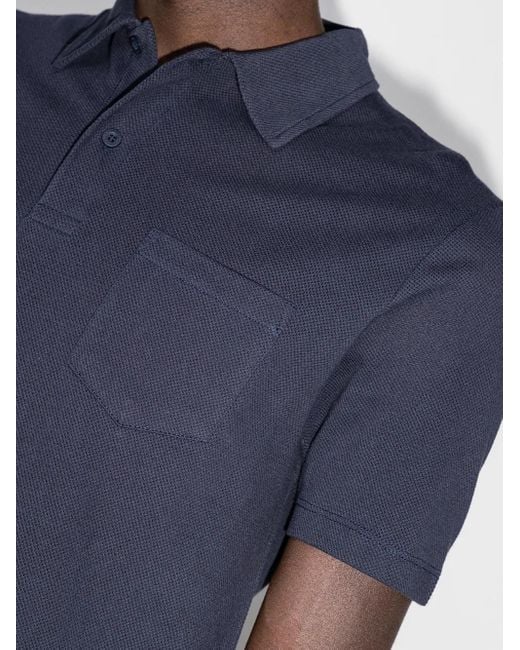 Sunspel Blue Riviera Polo Shirt for men