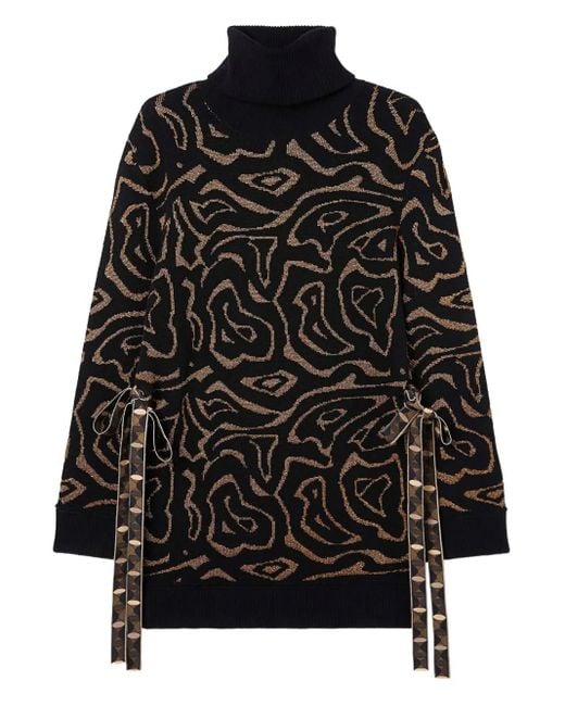 Emilio Pucci Black Labirinto Print Oversized Sweater