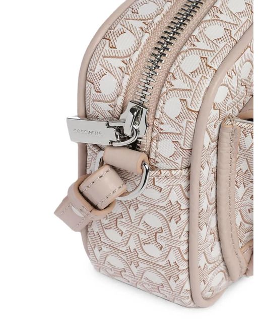 Coccinelle Gray Monogram-Pattern Crossbody Bag