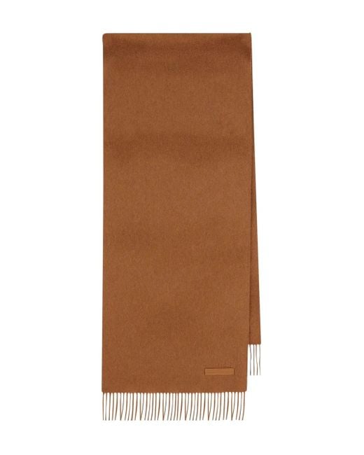 Fringed logo scarf Zegna de hombre de color Brown