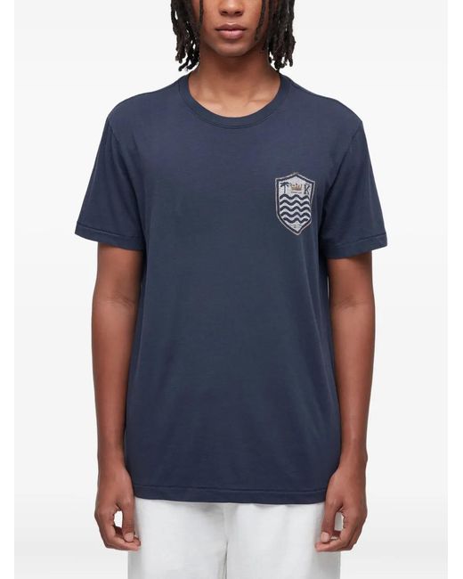 Osklen Blue Embroidered Cotton T-Shirt for men