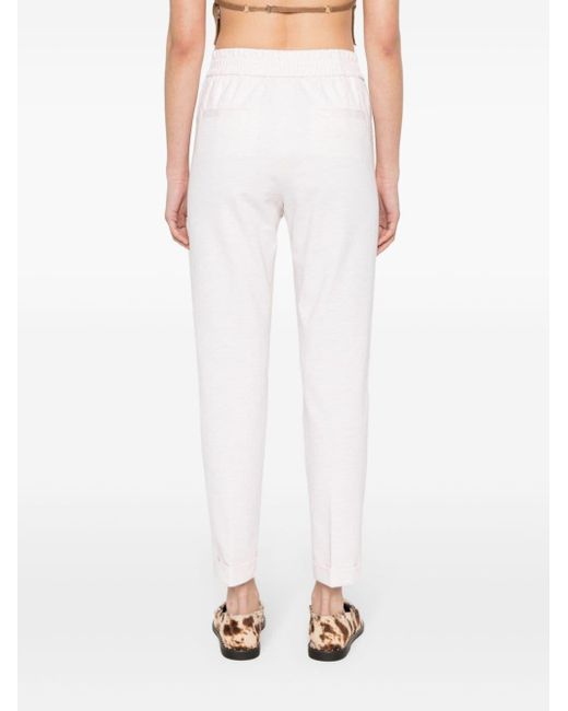 Peserico White Tapered Cotton Trousers