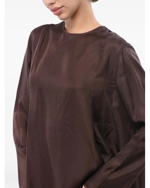 Loulou de Saison Brown Adalyn Silk-Twill Blouse