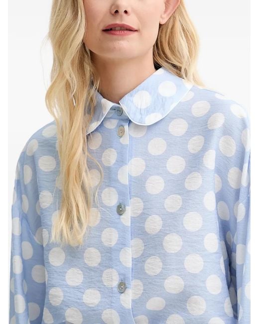 Sleeper Blue Polka-Dot Shirt And Shorts Set