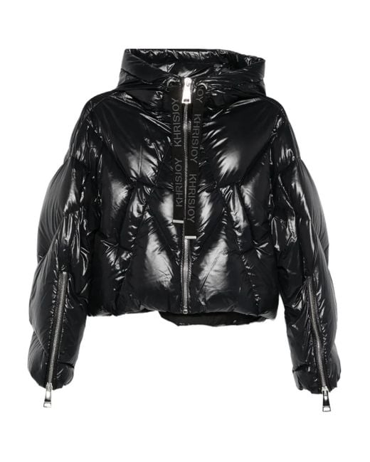 Khrisjoy Black Quilted-Hooded Puffer Jacket