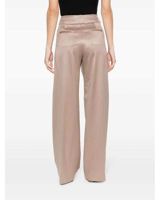 Peserico Natural Dart-Embellished Twill Wide-Leg Trousers