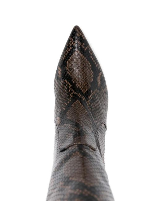 Stuart Weitzman Brown Stiletto-Stiefel aus Kalbsleder 80mm