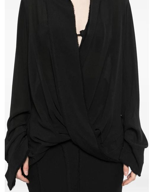 Yehuafan Black Twisted Blouse