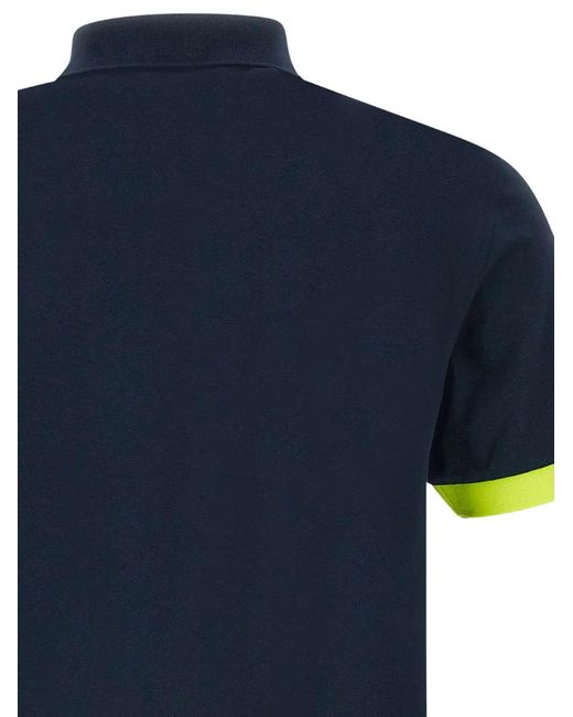 Sun 68 Blue Colour-Block Polo Shirt for men