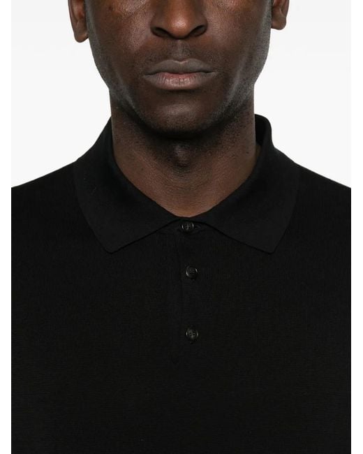 Zanone Black Short-Sleeve Polo Shirt for men