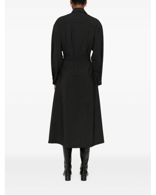 P.A.R.O.S.H. Black Midikleid mit Gürtel