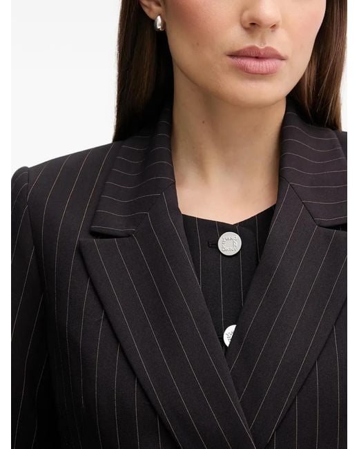 DKNY Black Pinstripe Double-Breasted Blazer
