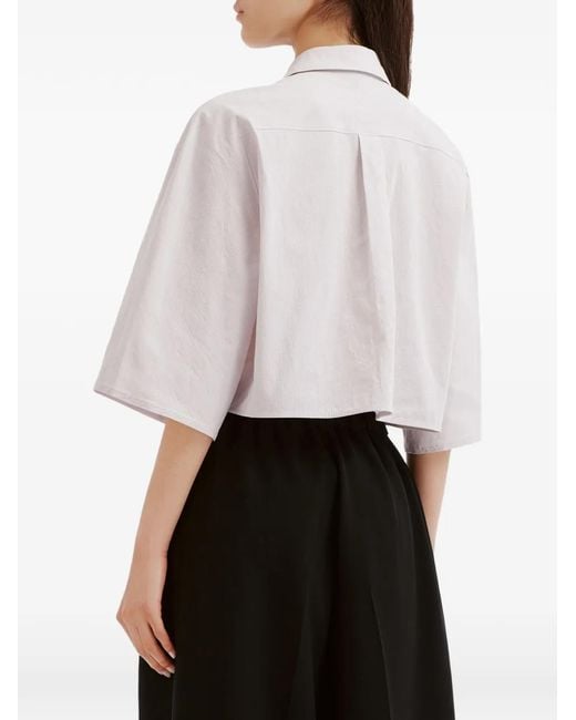 Low Classic White Chemise À Coupe Crop