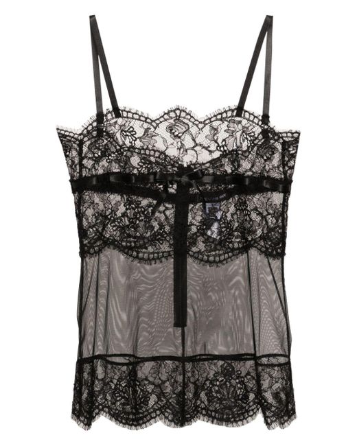 Dolce & Gabbana Black Corded-lace Lingerie Top
