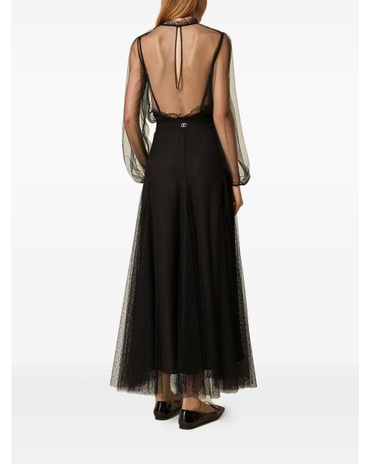 Gonna Lunga A Pois di Twinset in Black