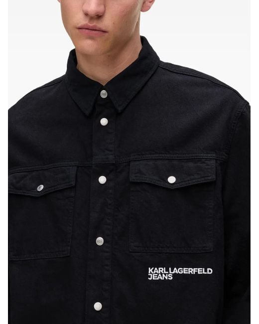 Karl Lagerfeld Black Fitted Knit Top With Smooth Texture for men