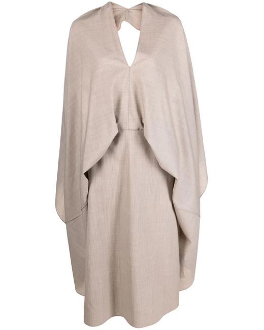 Fendi Natural Drapiertes Kleid