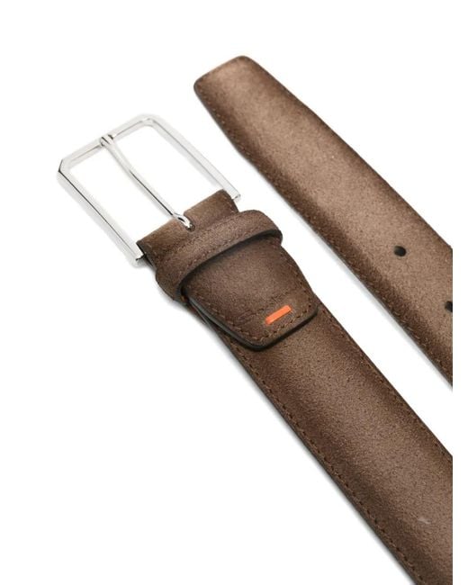 Santoni Brown Suede Belt for men