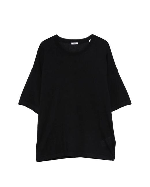 Aspesi Black Short-Sleeve Round-Neck Top