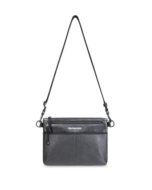 Balenciaga Gray Explorer Flat-pouch Crossbody Bag for men