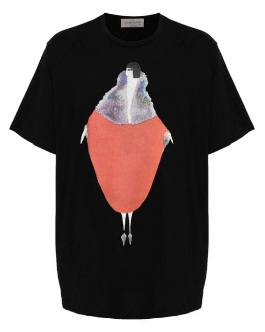 Yohji Yamamoto T-shirt Met Print in het Black voor heren