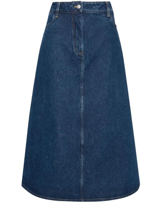 Gonna Midi Denim Baringo di Studio Nicholson in Blue
